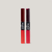 Dois batons líquidos Beyoung Lip Tint Duo nas cores vermelho e vinho.