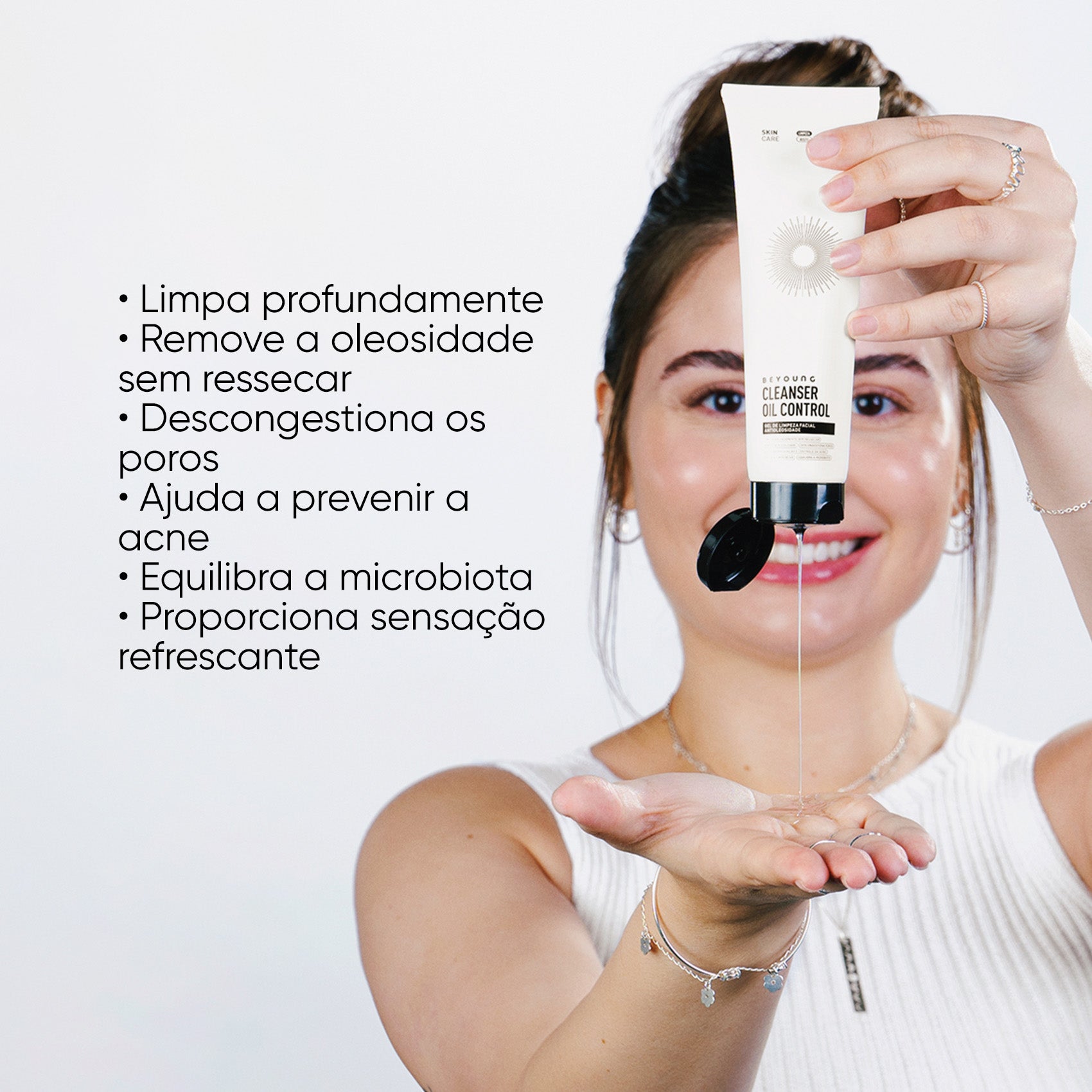 Gel de limpeza facial com ácido glicólico (controle de oleosidade)