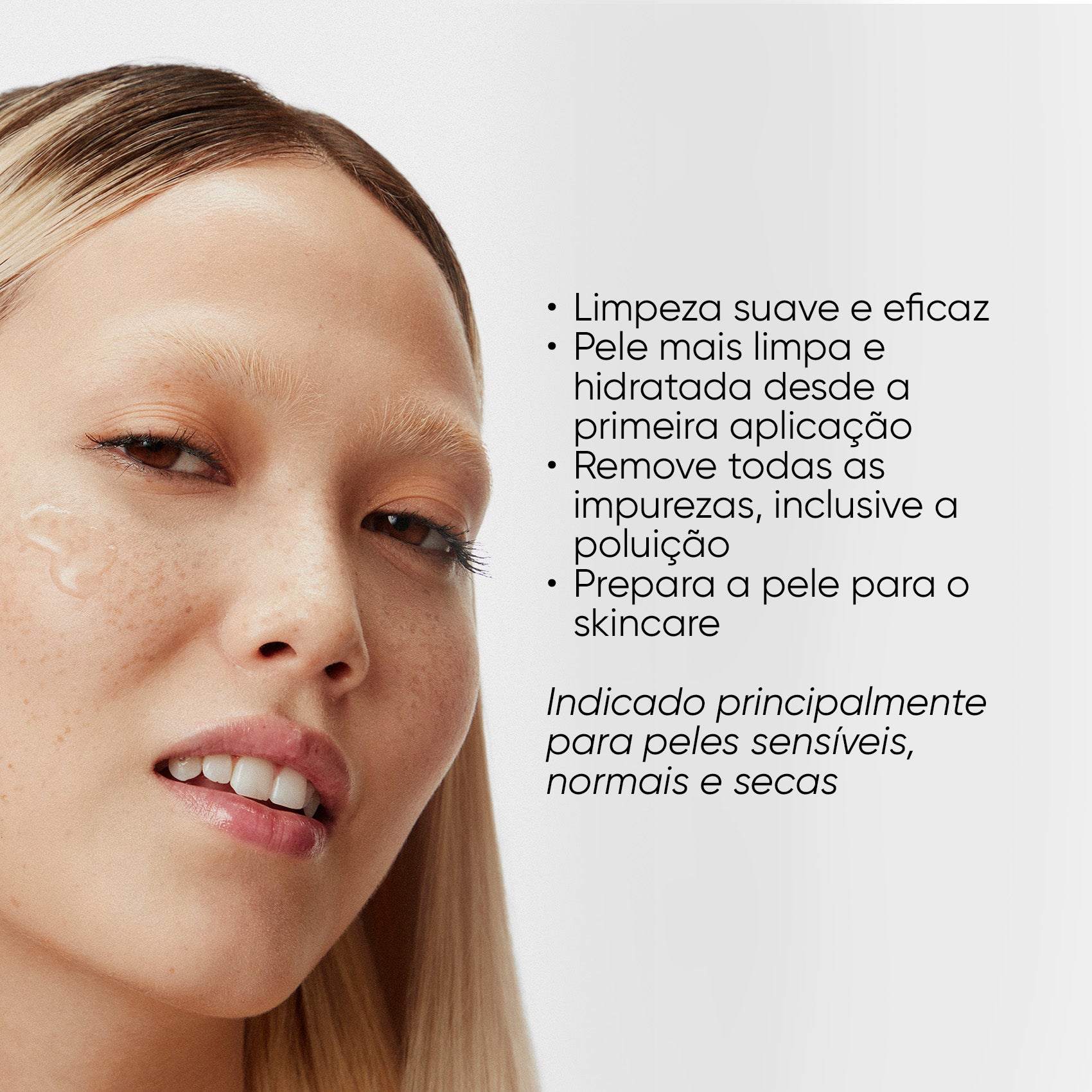 Gel de limpeza facial suave