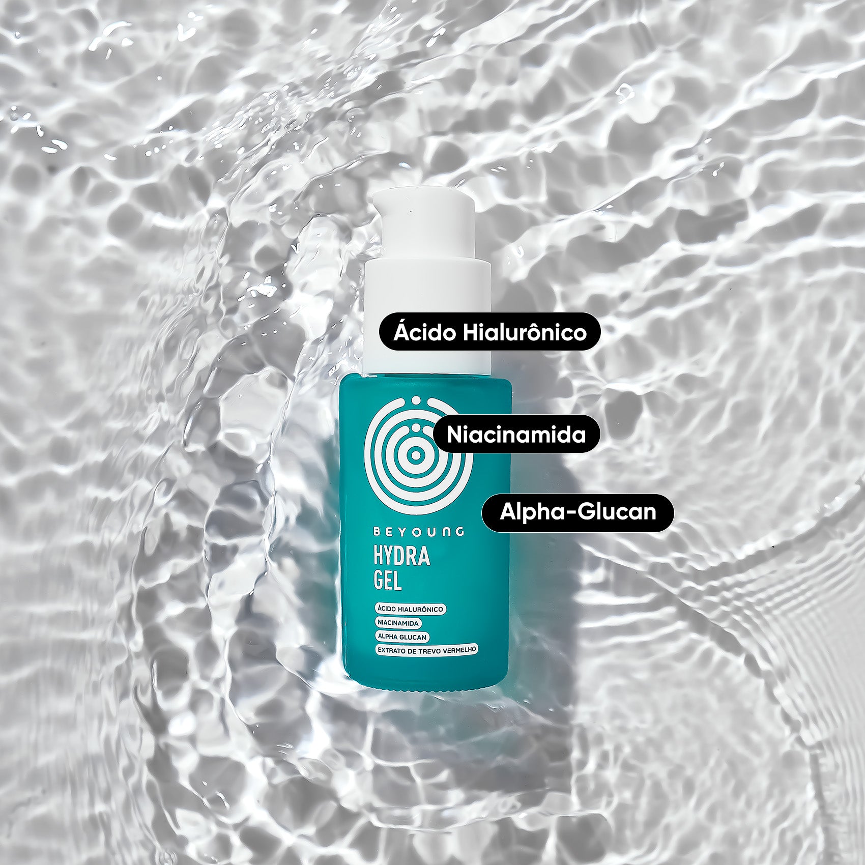 Hidratante facial em gel com ácido hialurônico (pele refrescante)