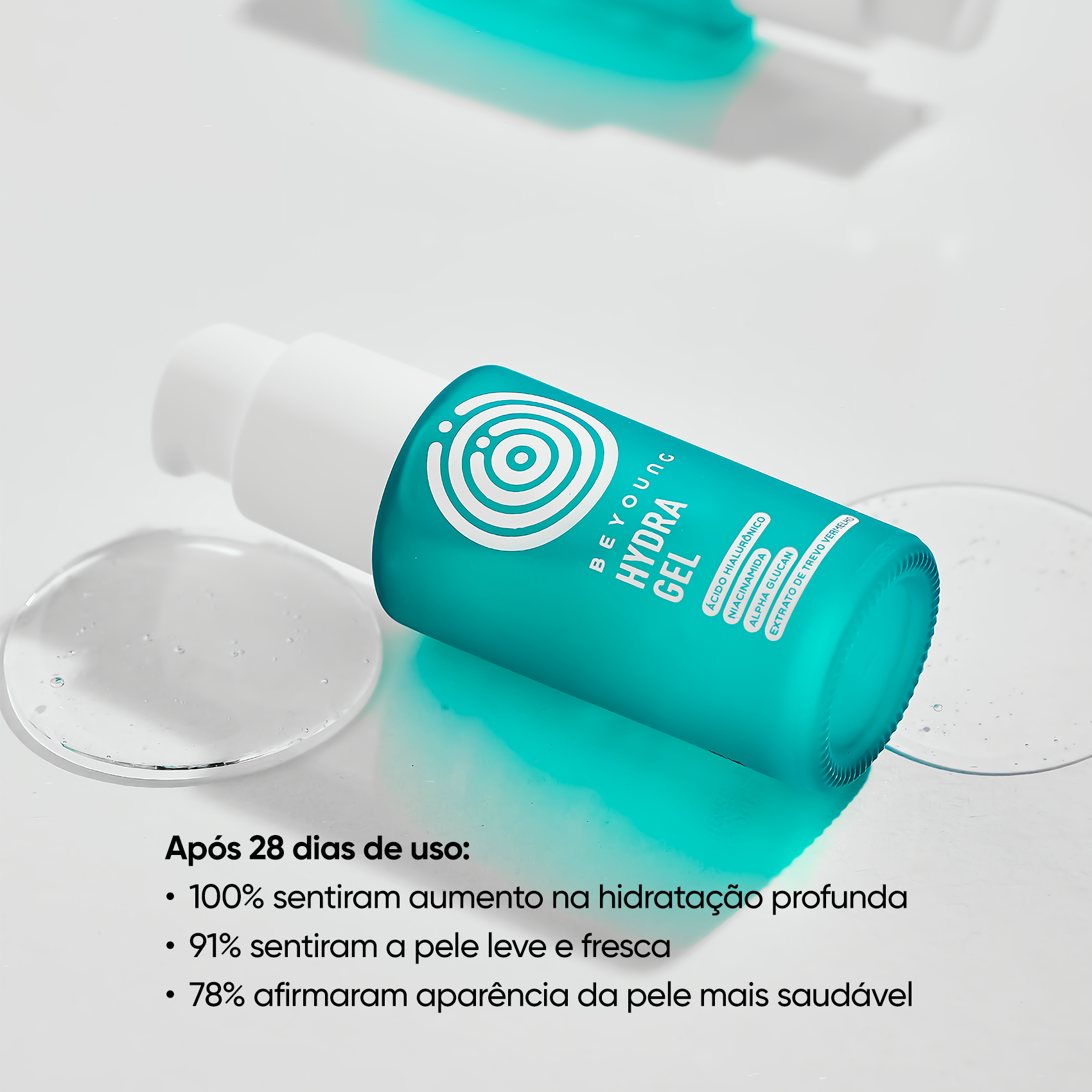 Hidratante facial em gel com ácido hialurônico (pele refrescante)