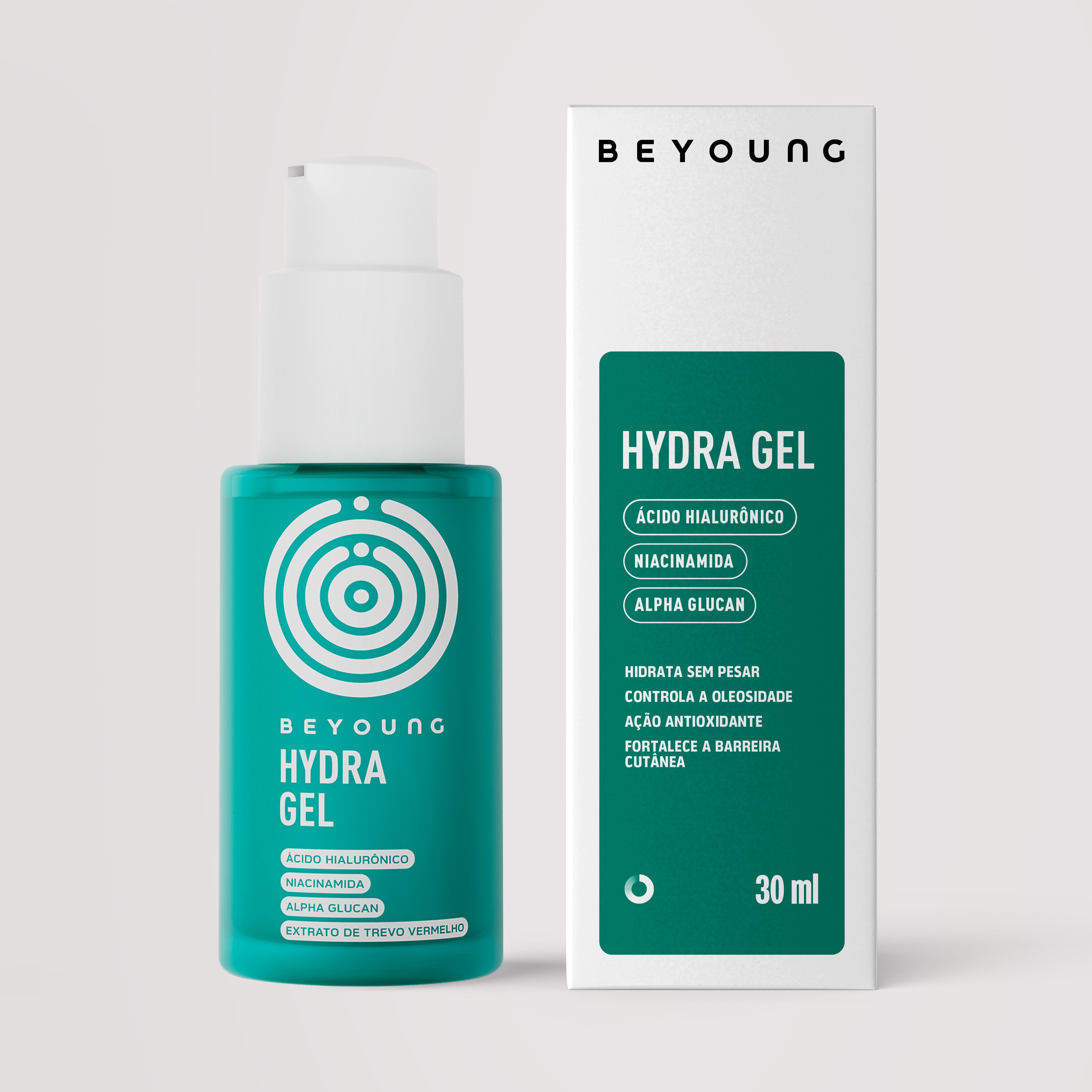 Hidratante facial em gel com ácido hialurônico (pele refrescante)