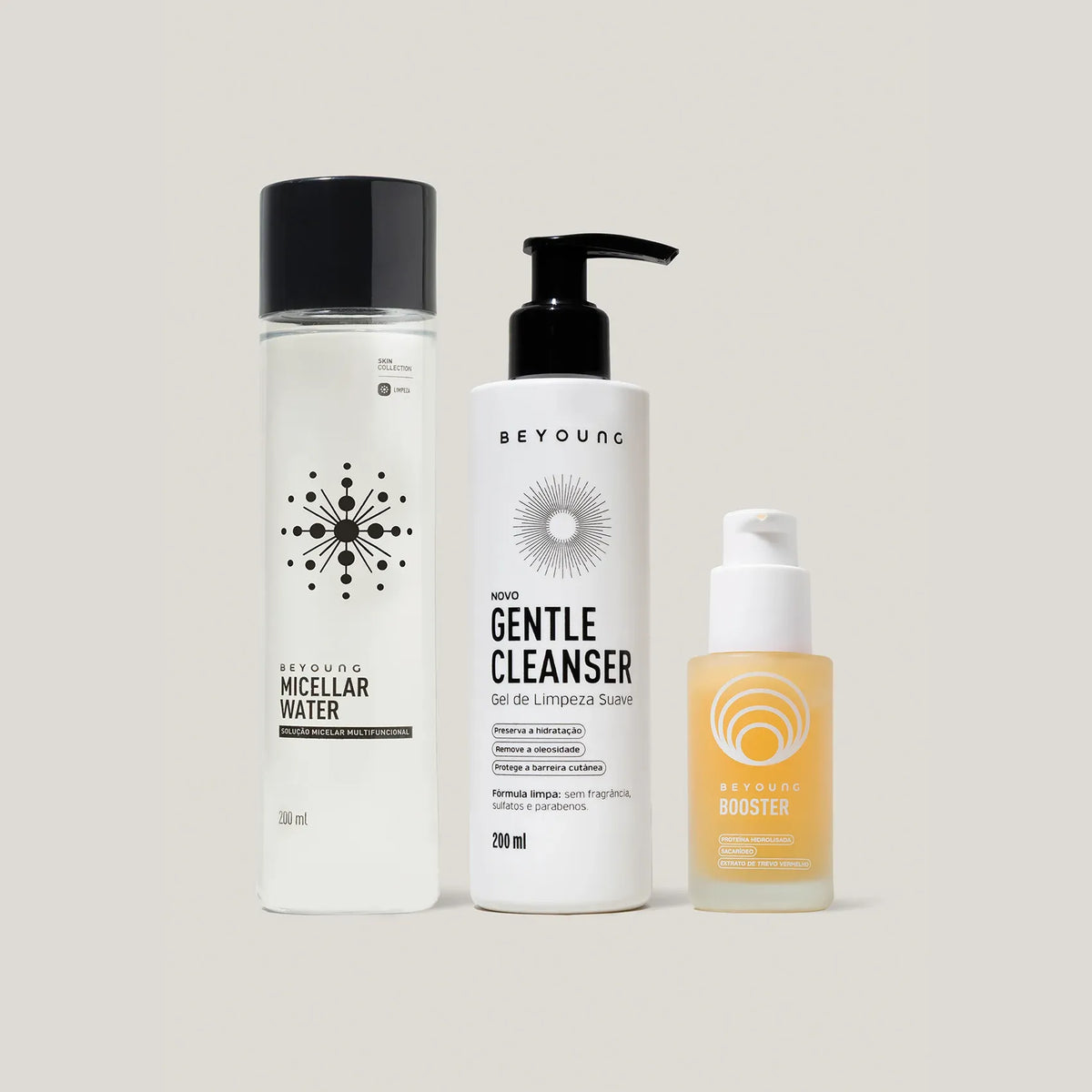 Kit Skincare Básico_Hora de apostar no básico que funciona para o seu skincare descomplicado.Esse é o passo a passo ideal para quem deseja uma rotina de skincare minimalista e multifuncional, com resultados surpreendentes. Reunimos os passos essenciais para conquistar uma pele mais bonita e saudável: Limpeza que não resseca a pele + Tratamento Rejuvenescedor e Antioxidante que mantém a pele hidratada enquanto controla a oleosidade e garante lifting imediato._58191812