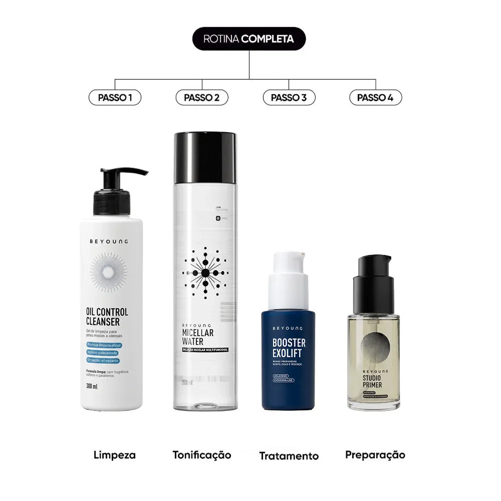 Kit Favoritos - Exolift, Gel Oil Control, Água Micelar e Studio Primer