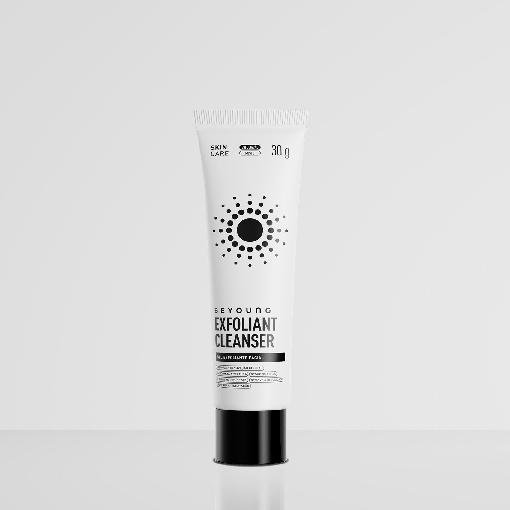 Gel de limpeza esfoliante facial