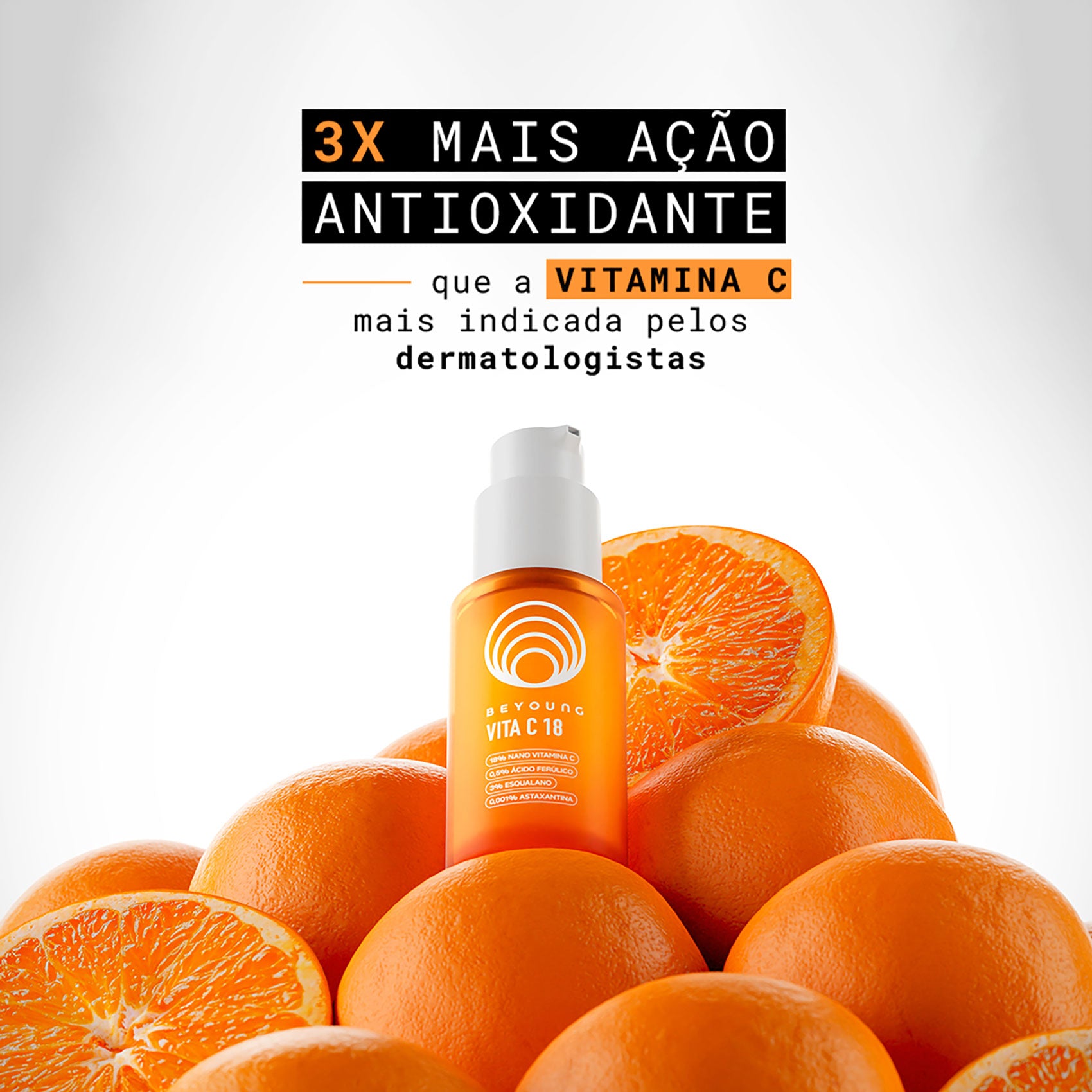 Sérum facial antioxidante 18% nano vitamina C + 3% esqualano