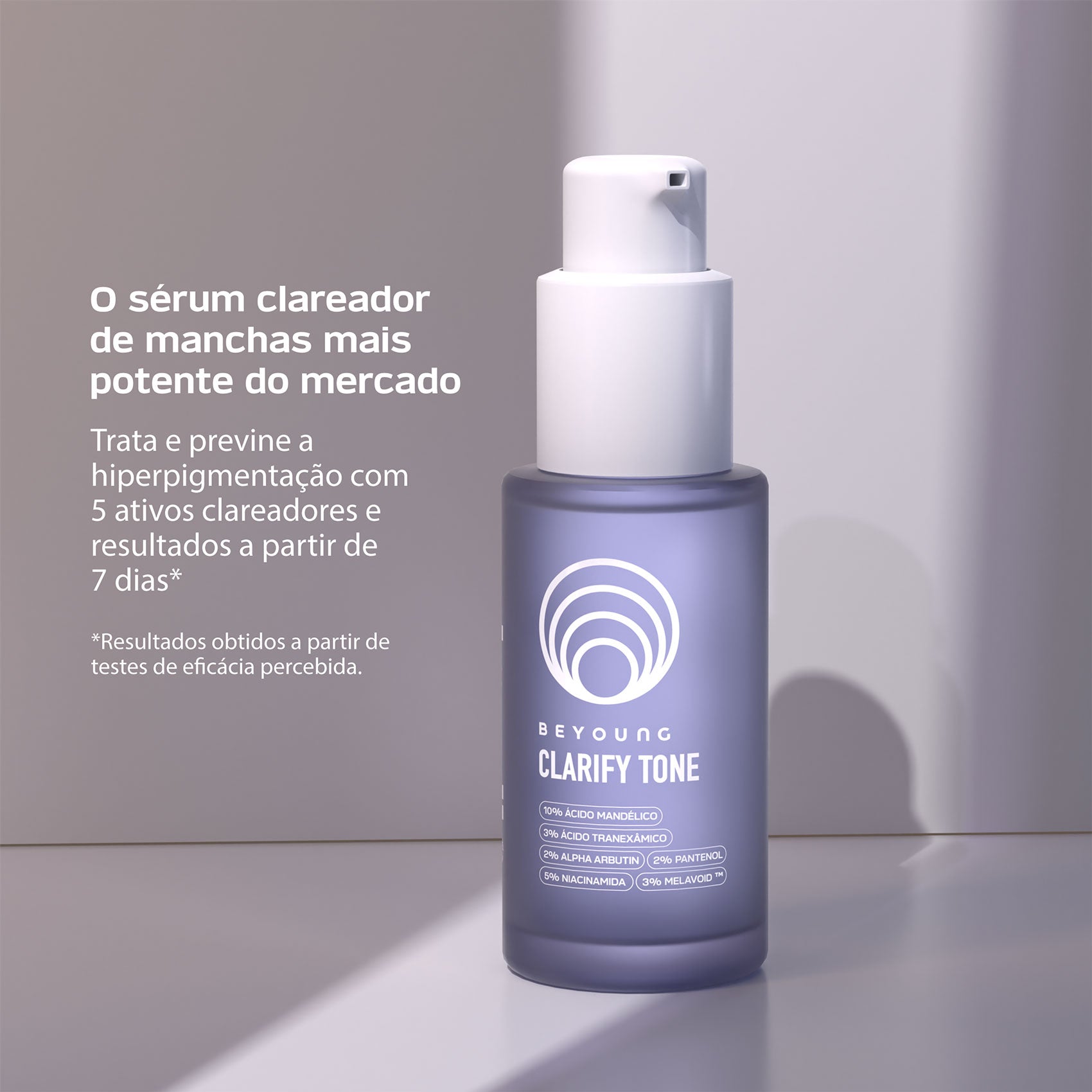Sérum facial antimanchas com 10% ácido mandélico + 3% ácido tranexâmico