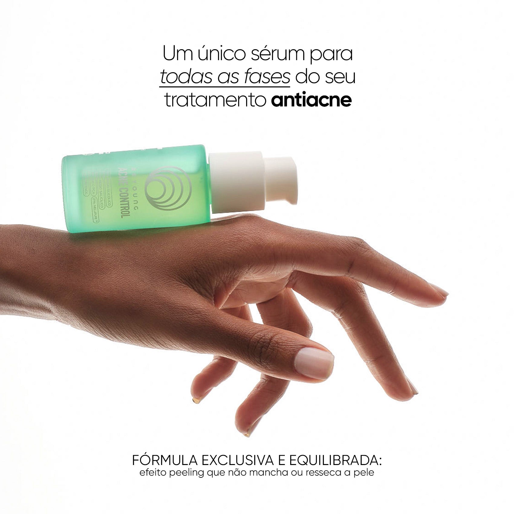 Sérum facial antiacne e oleosidade 10% ácido glicólico + 0,5% ácido salicílico.