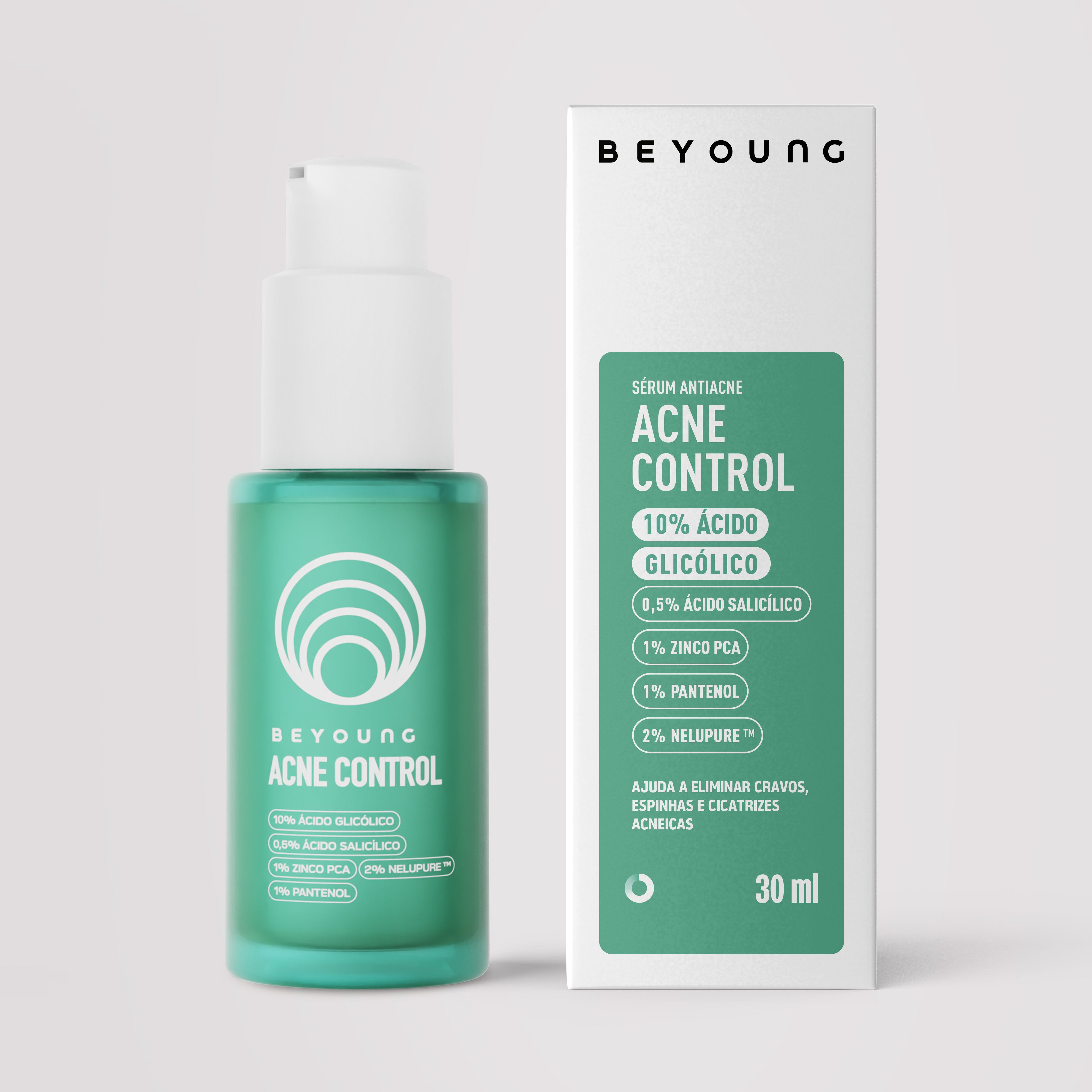 Sérum facial antiacne e oleosidade 10% ácido glicólico + 0,5% ácido salicílico