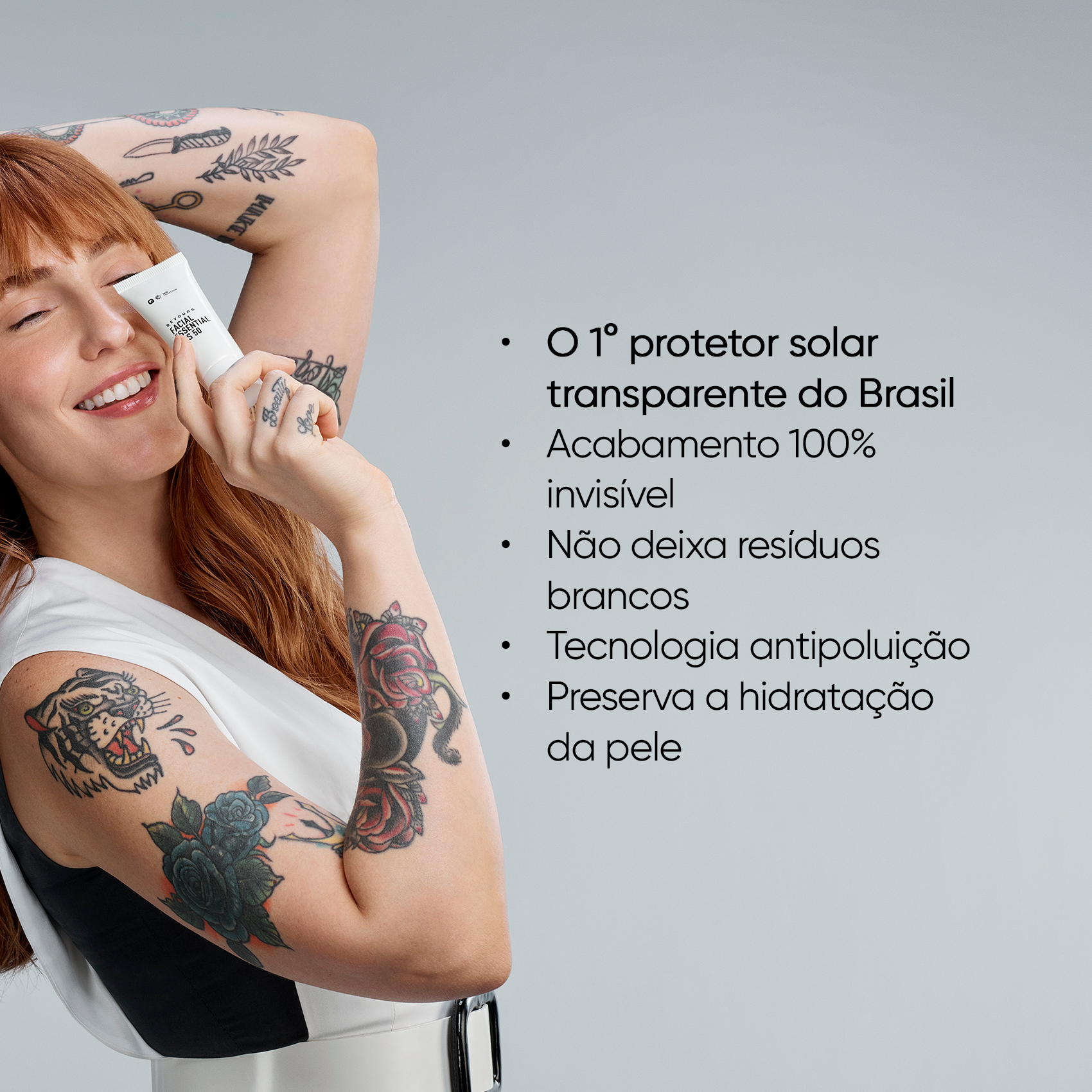 Protetor solar transparente FPS 50