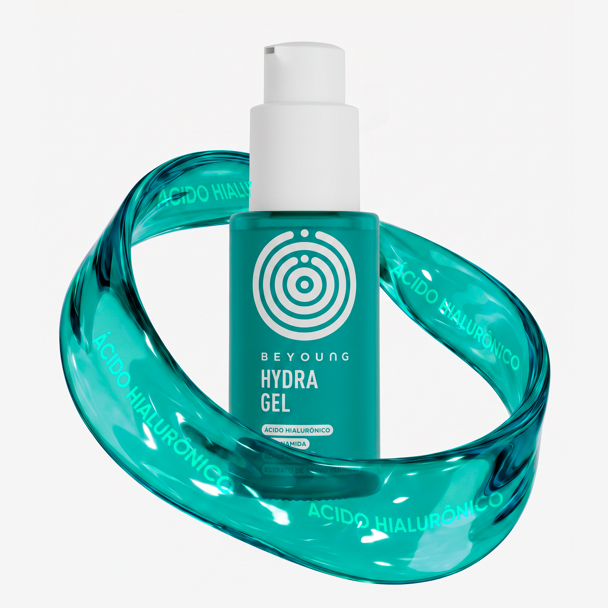 Hidratante facial em gel com ácido hialurônico (pele refrescante)